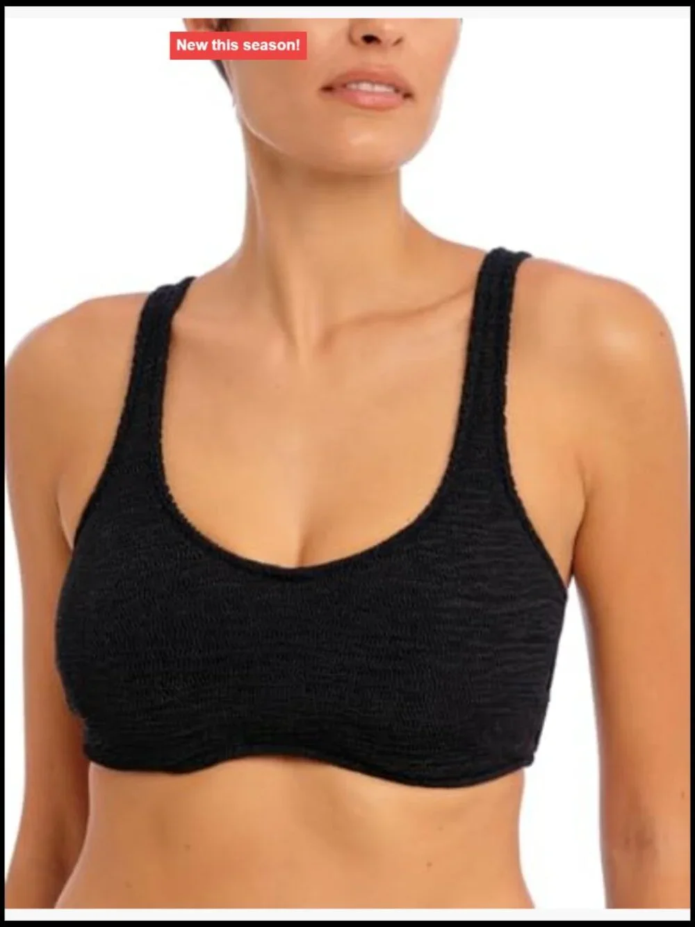 Underwire Bralette Bikini Top, Nylon Blend, Adjustable Straps, Swim Top